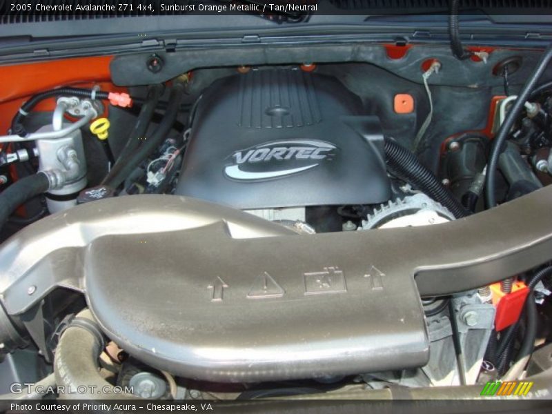 Sunburst Orange Metallic / Tan/Neutral 2005 Chevrolet Avalanche Z71 4x4