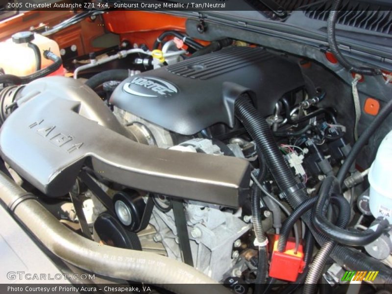 Sunburst Orange Metallic / Tan/Neutral 2005 Chevrolet Avalanche Z71 4x4