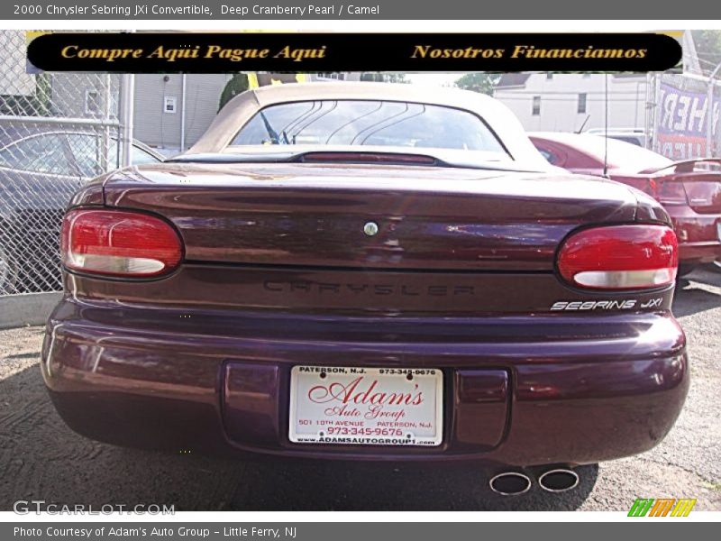 Deep Cranberry Pearl / Camel 2000 Chrysler Sebring JXi Convertible