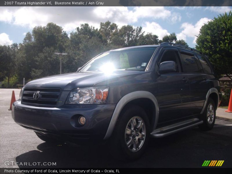 Bluestone Metallic / Ash Gray 2007 Toyota Highlander V6