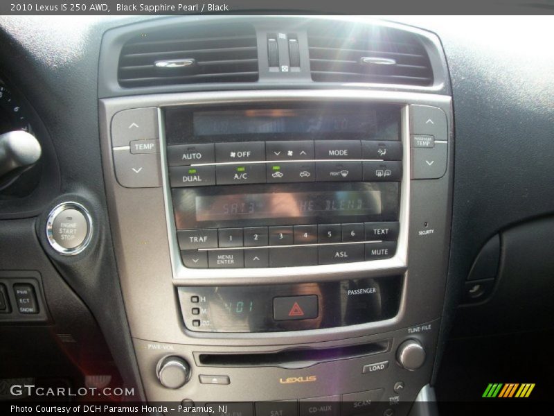 Controls of 2010 IS 250 AWD