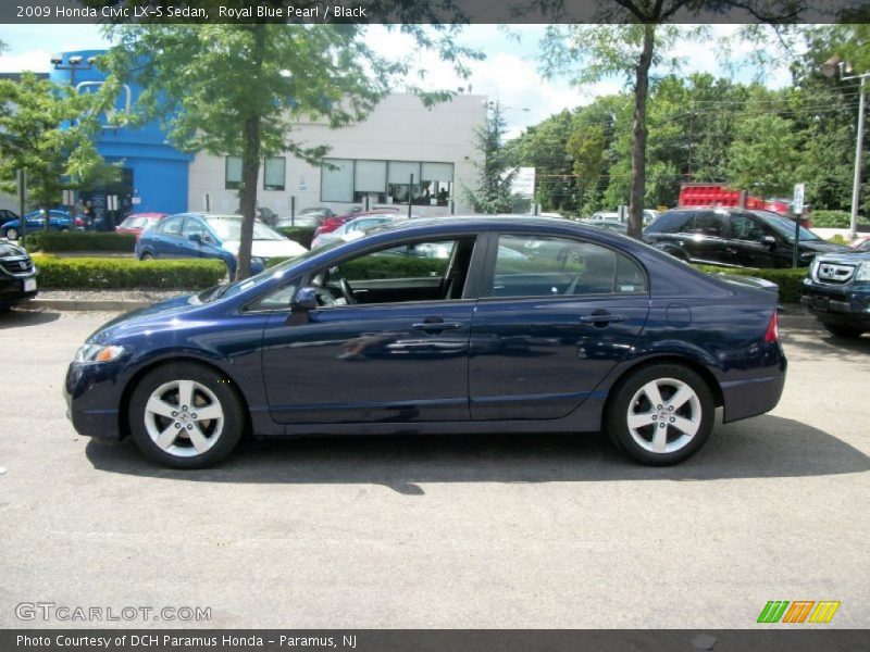 Royal Blue Pearl / Black 2009 Honda Civic LX-S Sedan