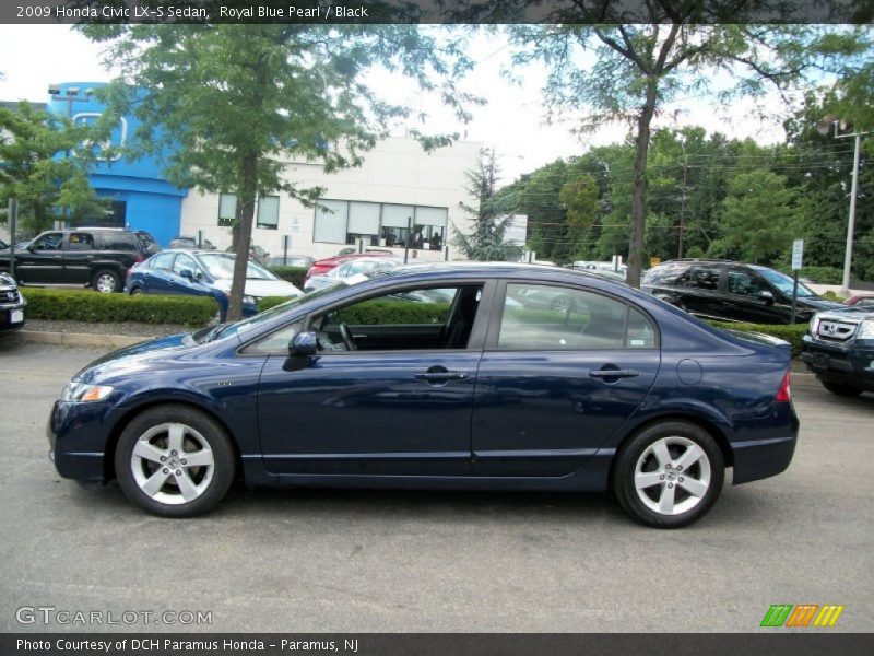 Royal Blue Pearl / Black 2009 Honda Civic LX-S Sedan