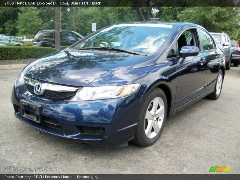 Royal Blue Pearl / Black 2009 Honda Civic LX-S Sedan