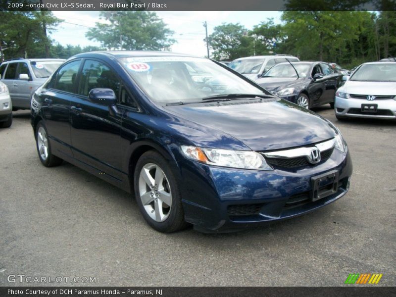 Royal Blue Pearl / Black 2009 Honda Civic LX-S Sedan