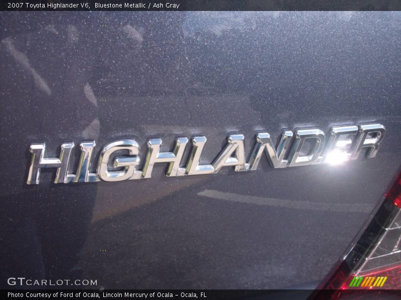 Bluestone Metallic / Ash Gray 2007 Toyota Highlander V6