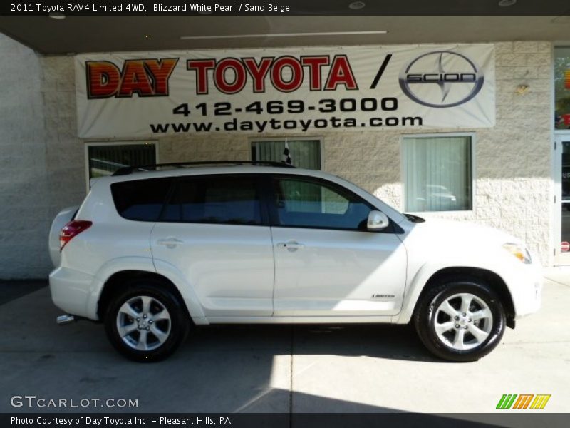 Blizzard White Pearl / Sand Beige 2011 Toyota RAV4 Limited 4WD