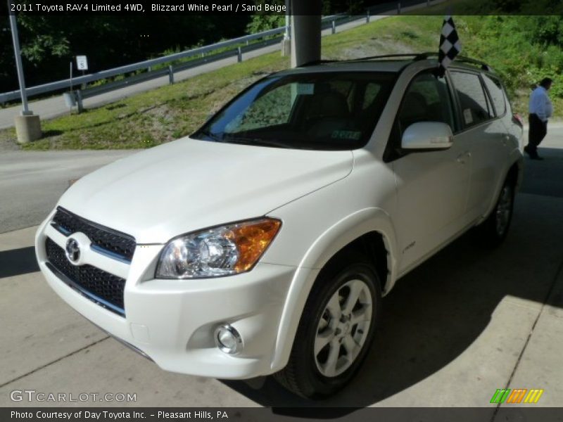 Blizzard White Pearl / Sand Beige 2011 Toyota RAV4 Limited 4WD