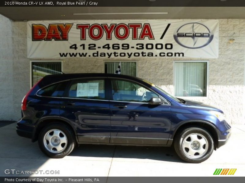 Royal Blue Pearl / Gray 2010 Honda CR-V LX AWD