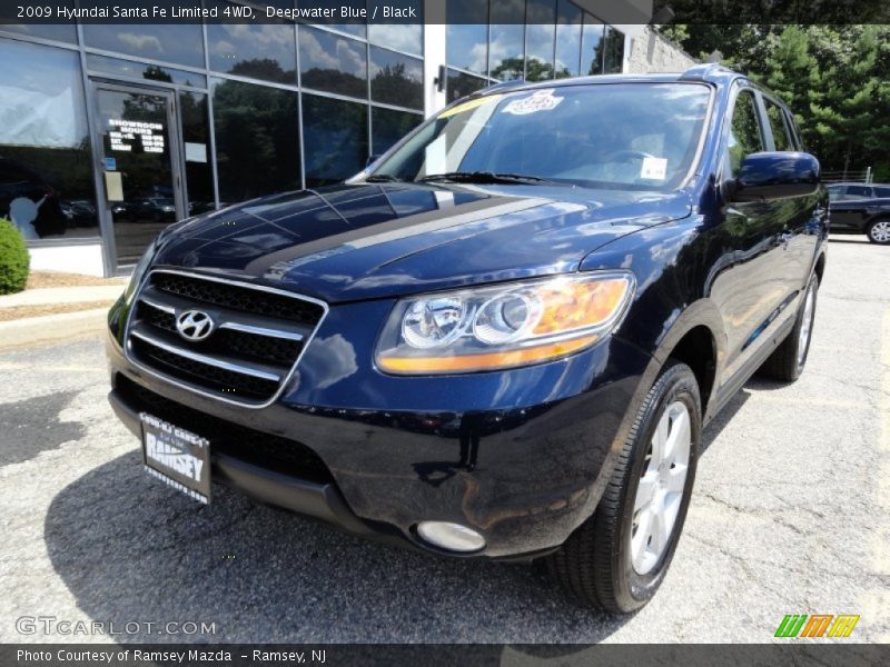 Deepwater Blue / Black 2009 Hyundai Santa Fe Limited 4WD