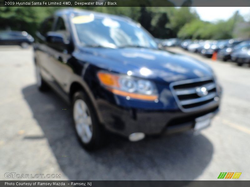 Deepwater Blue / Black 2009 Hyundai Santa Fe Limited 4WD