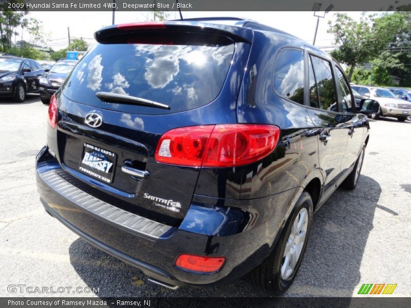 Deepwater Blue / Black 2009 Hyundai Santa Fe Limited 4WD