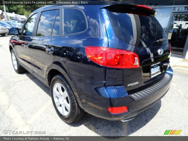 Deepwater Blue / Black 2009 Hyundai Santa Fe Limited 4WD
