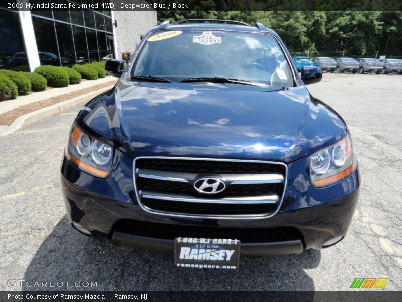 Deepwater Blue / Black 2009 Hyundai Santa Fe Limited 4WD