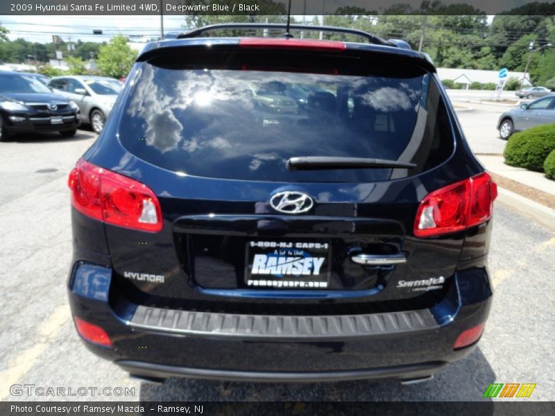 Deepwater Blue / Black 2009 Hyundai Santa Fe Limited 4WD