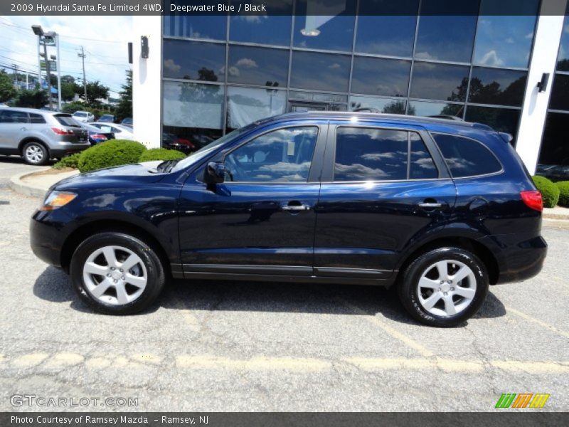 Deepwater Blue / Black 2009 Hyundai Santa Fe Limited 4WD