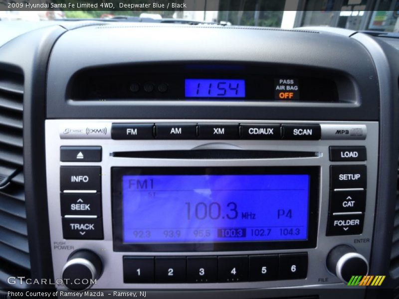 Deepwater Blue / Black 2009 Hyundai Santa Fe Limited 4WD