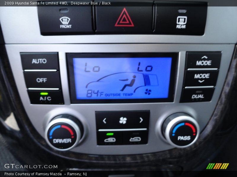 Deepwater Blue / Black 2009 Hyundai Santa Fe Limited 4WD