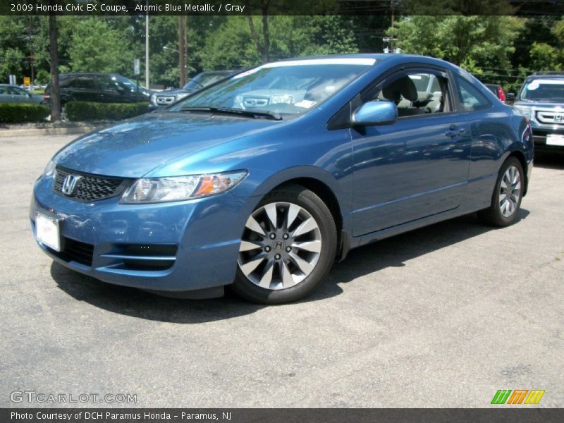 Atomic Blue Metallic / Gray 2009 Honda Civic EX Coupe