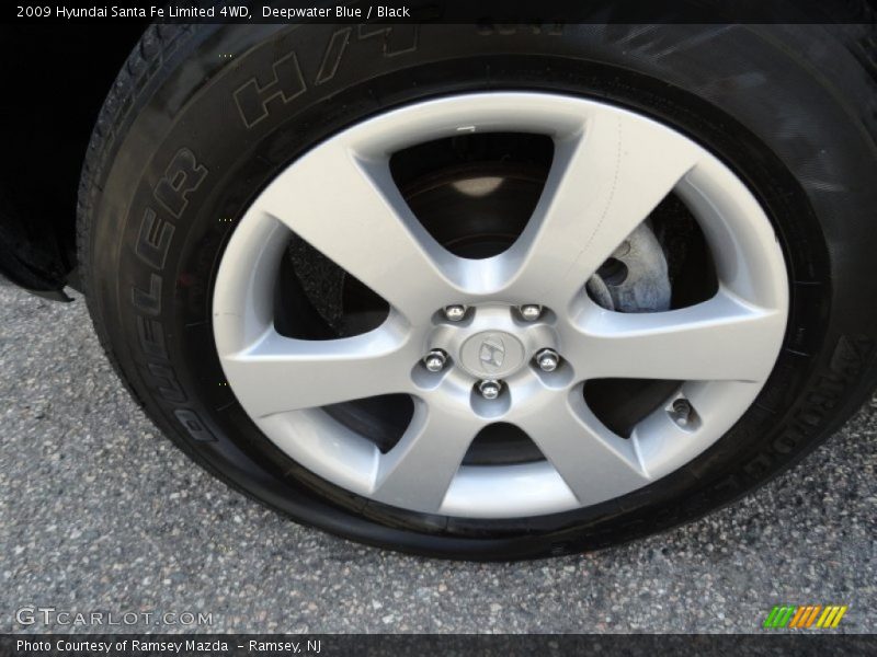 Deepwater Blue / Black 2009 Hyundai Santa Fe Limited 4WD