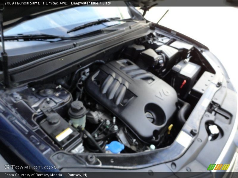 Deepwater Blue / Black 2009 Hyundai Santa Fe Limited 4WD