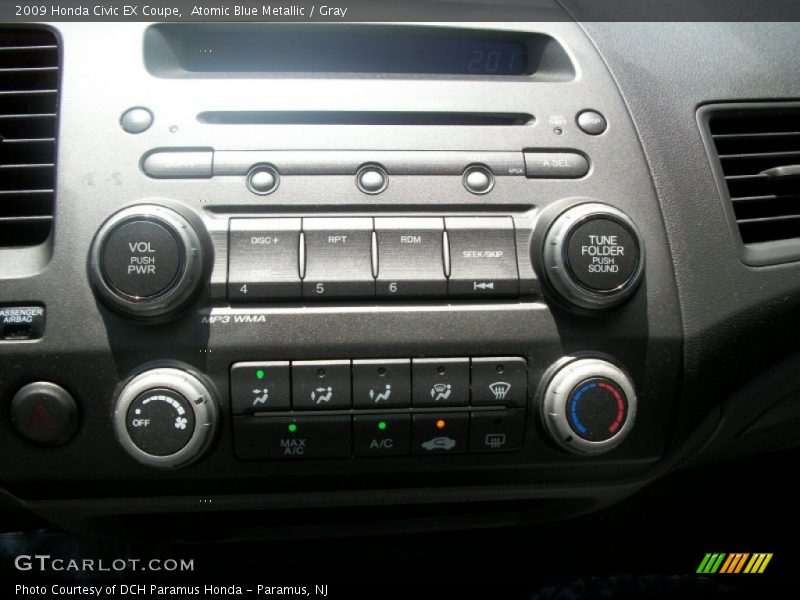 Atomic Blue Metallic / Gray 2009 Honda Civic EX Coupe