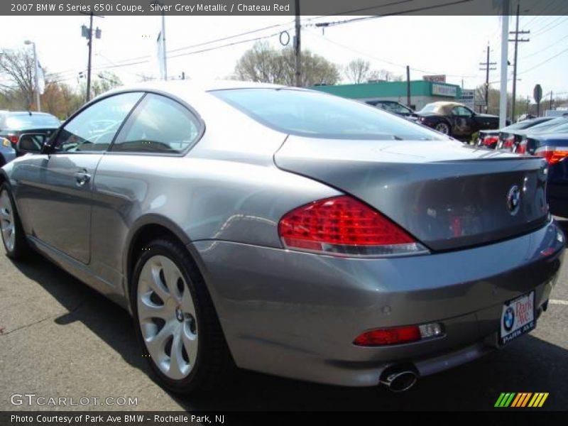 Silver Grey Metallic / Chateau Red 2007 BMW 6 Series 650i Coupe