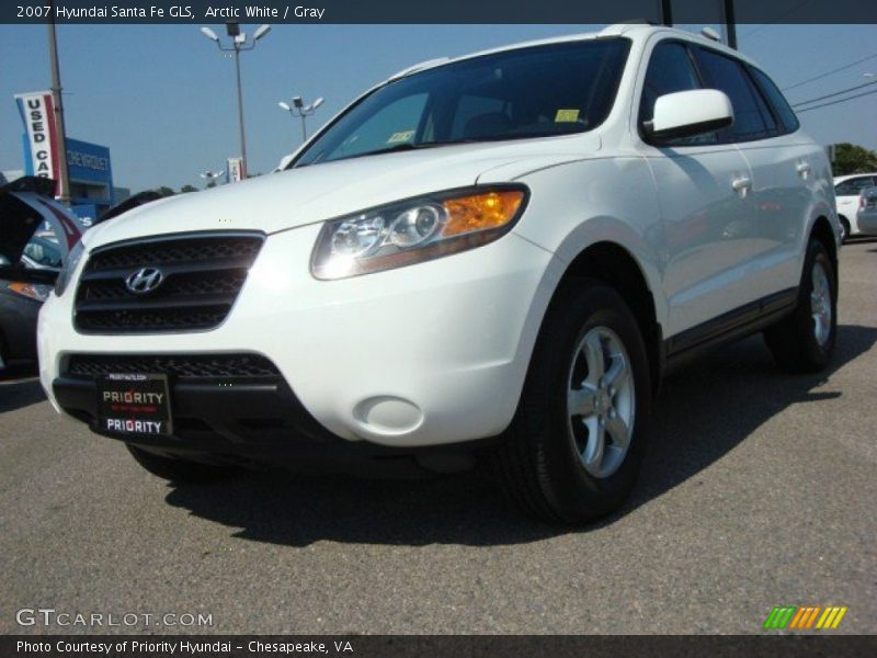 Arctic White / Gray 2007 Hyundai Santa Fe GLS