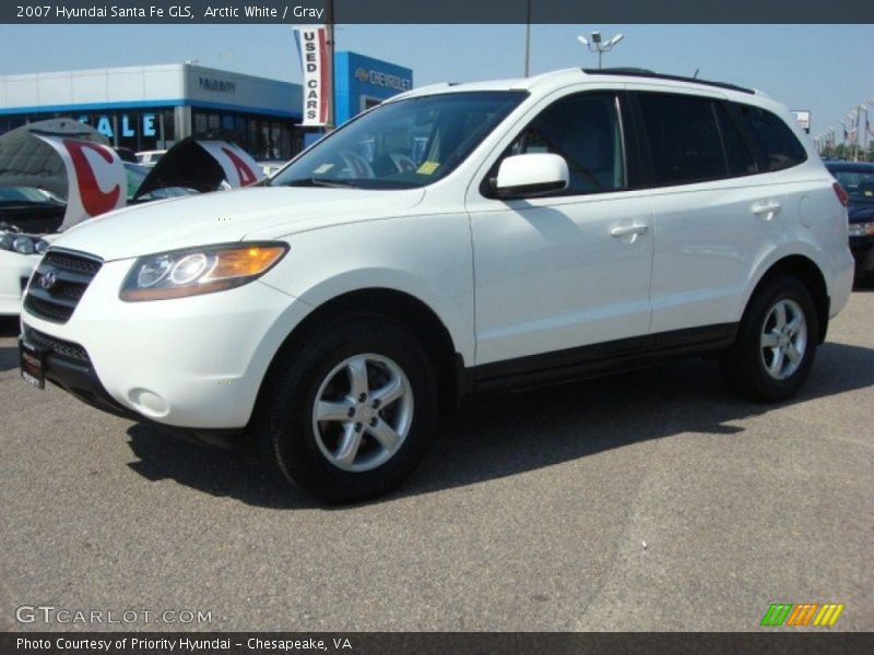 Arctic White / Gray 2007 Hyundai Santa Fe GLS