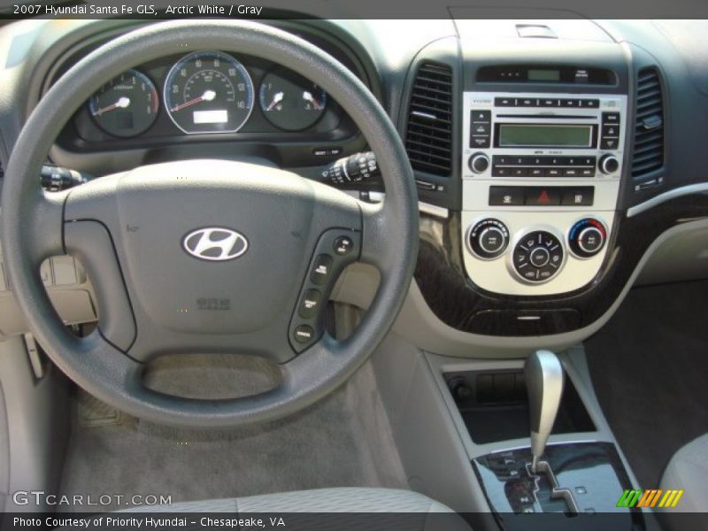 Arctic White / Gray 2007 Hyundai Santa Fe GLS