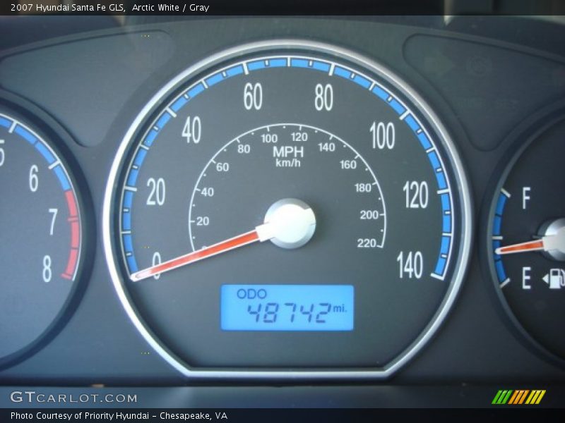 Arctic White / Gray 2007 Hyundai Santa Fe GLS