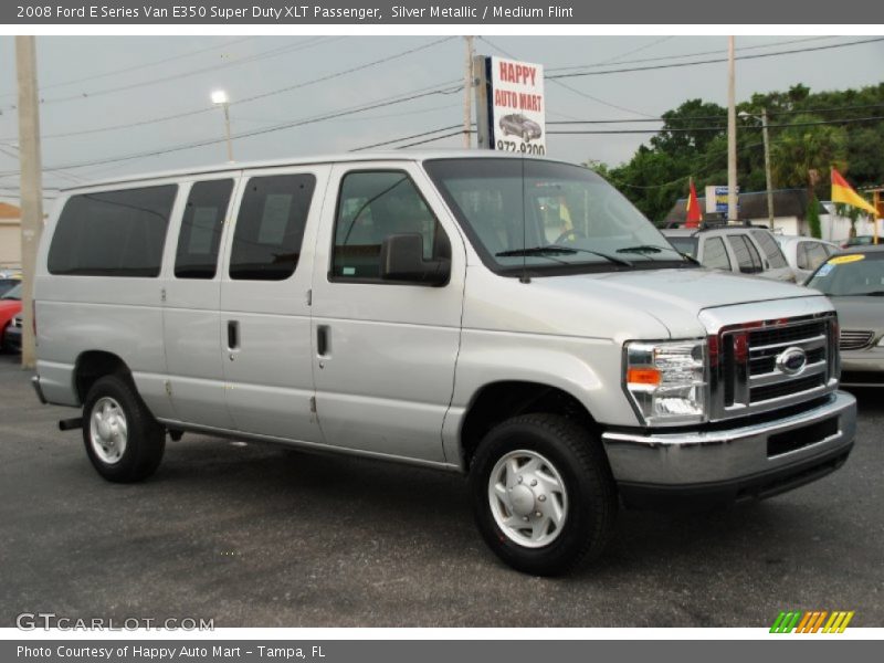 Silver Metallic / Medium Flint 2008 Ford E Series Van E350 Super Duty XLT Passenger