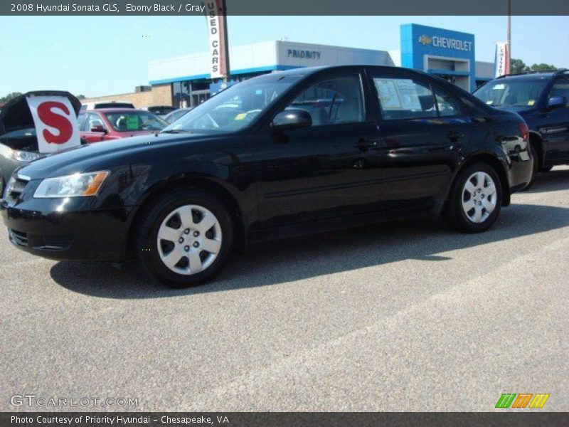 Ebony Black / Gray 2008 Hyundai Sonata GLS