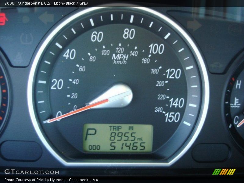 Ebony Black / Gray 2008 Hyundai Sonata GLS