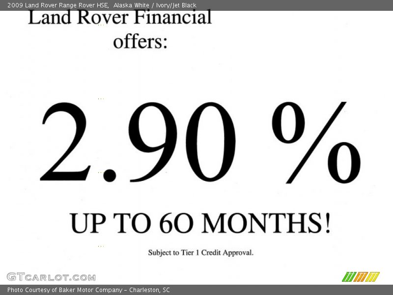 Alaska White / Ivory/Jet Black 2009 Land Rover Range Rover HSE