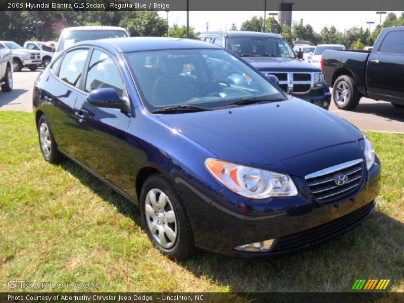 Regatta Blue / Beige 2009 Hyundai Elantra GLS Sedan