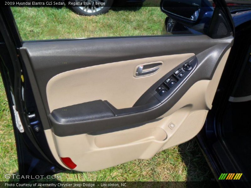 Regatta Blue / Beige 2009 Hyundai Elantra GLS Sedan