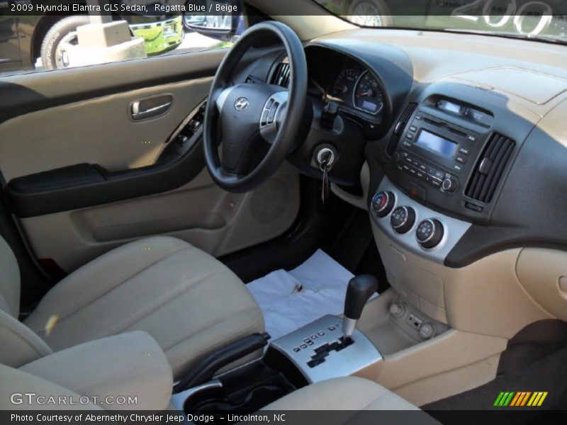 Regatta Blue / Beige 2009 Hyundai Elantra GLS Sedan