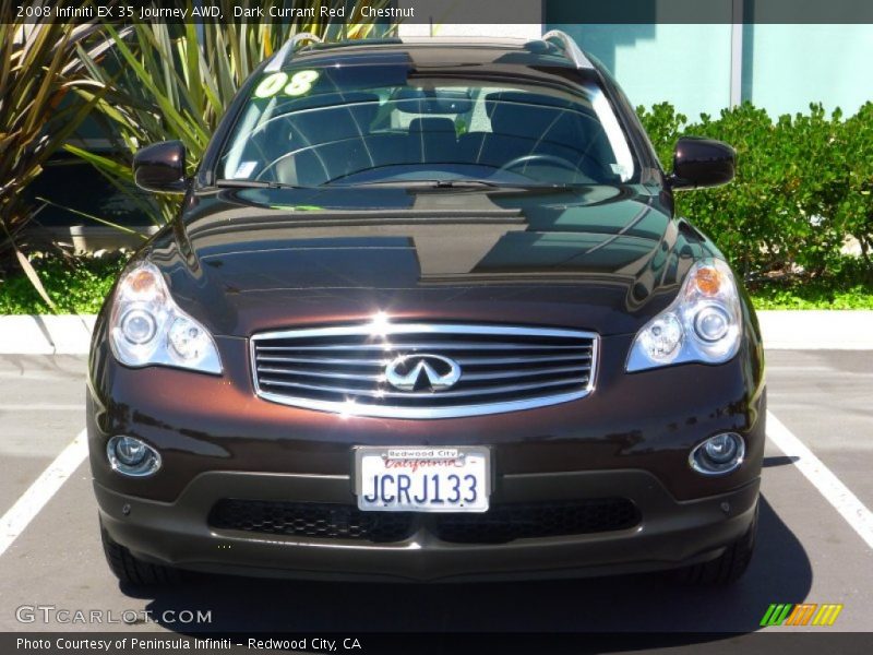 Dark Currant Red / Chestnut 2008 Infiniti EX 35 Journey AWD