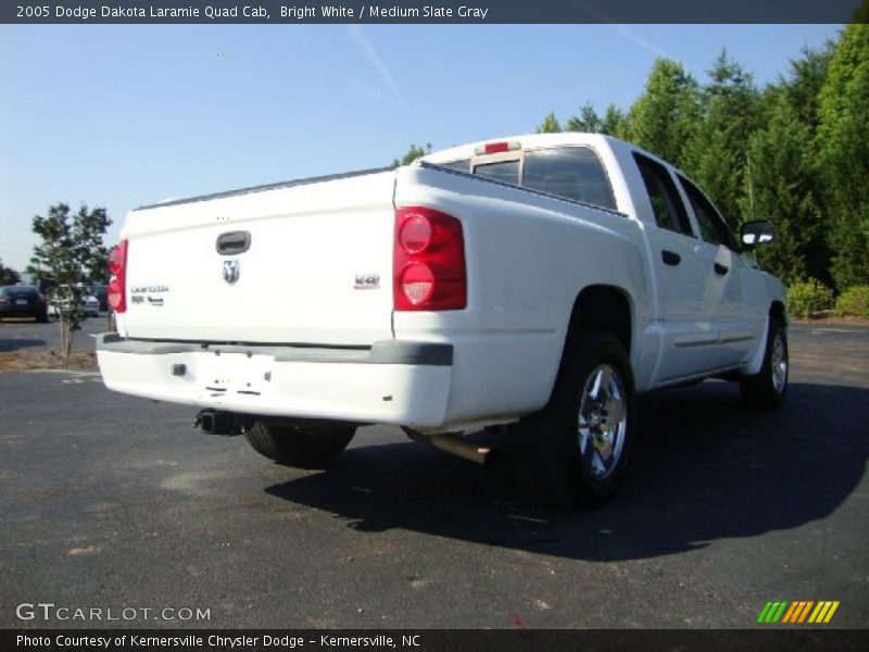 Bright White / Medium Slate Gray 2005 Dodge Dakota Laramie Quad Cab