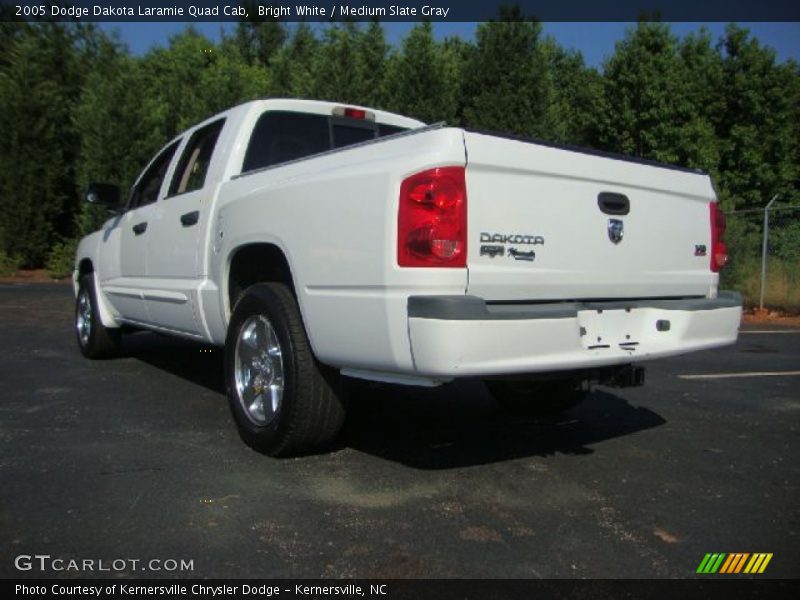 Bright White / Medium Slate Gray 2005 Dodge Dakota Laramie Quad Cab