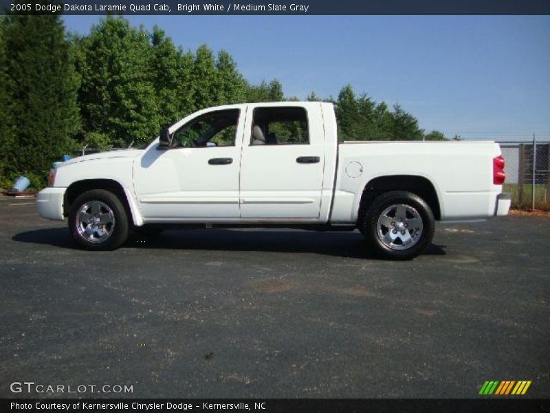Bright White / Medium Slate Gray 2005 Dodge Dakota Laramie Quad Cab