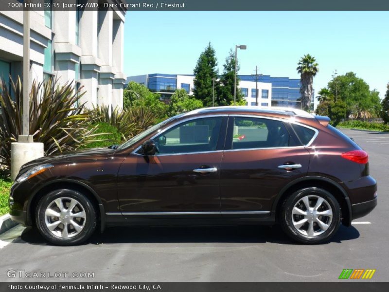 Dark Currant Red / Chestnut 2008 Infiniti EX 35 Journey AWD