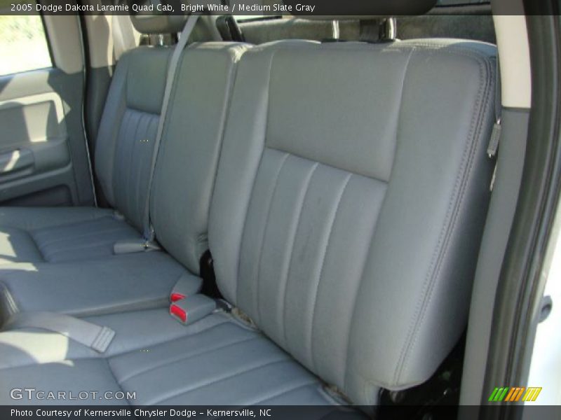 Bright White / Medium Slate Gray 2005 Dodge Dakota Laramie Quad Cab