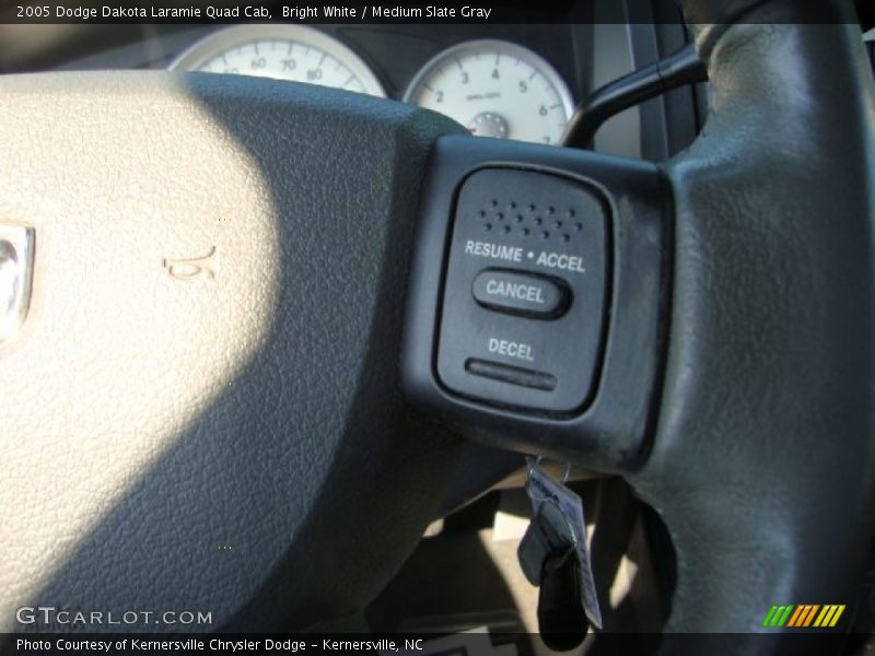 Bright White / Medium Slate Gray 2005 Dodge Dakota Laramie Quad Cab