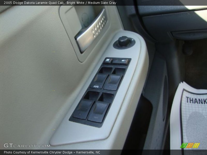 Bright White / Medium Slate Gray 2005 Dodge Dakota Laramie Quad Cab