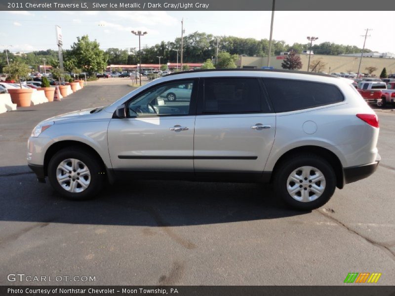 Silver Ice Metallic / Dark Gray/Light Gray 2011 Chevrolet Traverse LS