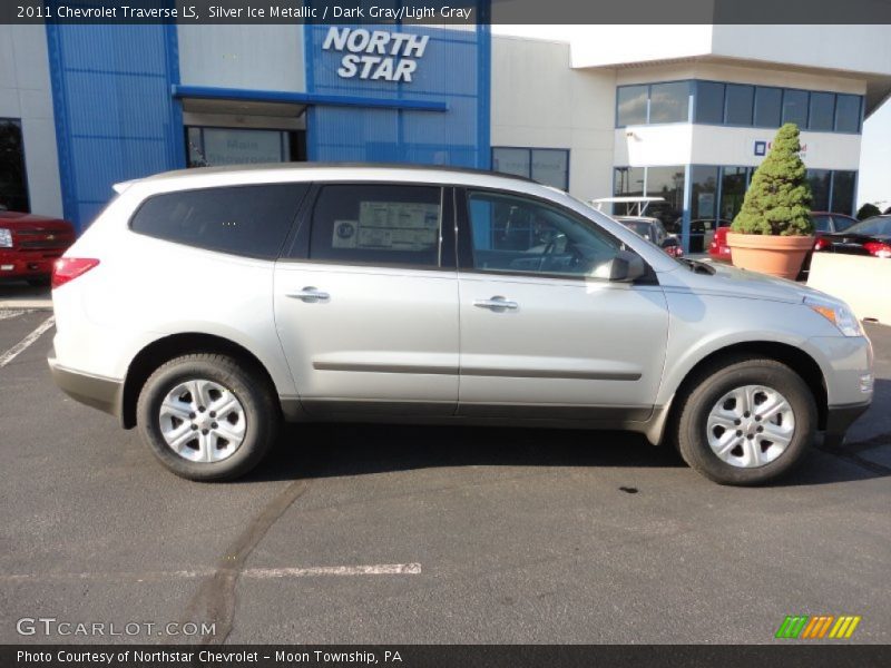 Silver Ice Metallic / Dark Gray/Light Gray 2011 Chevrolet Traverse LS