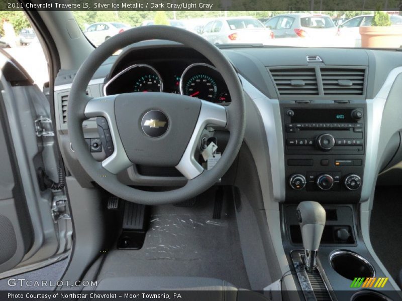 Silver Ice Metallic / Dark Gray/Light Gray 2011 Chevrolet Traverse LS