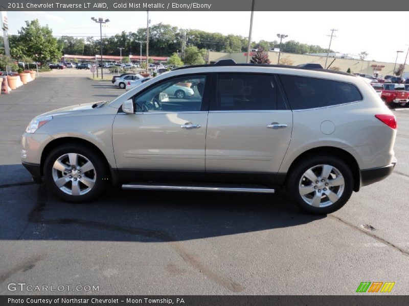Gold Mist Metallic / Ebony/Ebony 2011 Chevrolet Traverse LT AWD